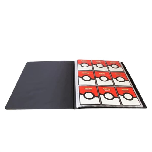 9-pocket Pokémon card binder with Pikachu design, A4 size, made from durable clear plastic and decorated front/back cover